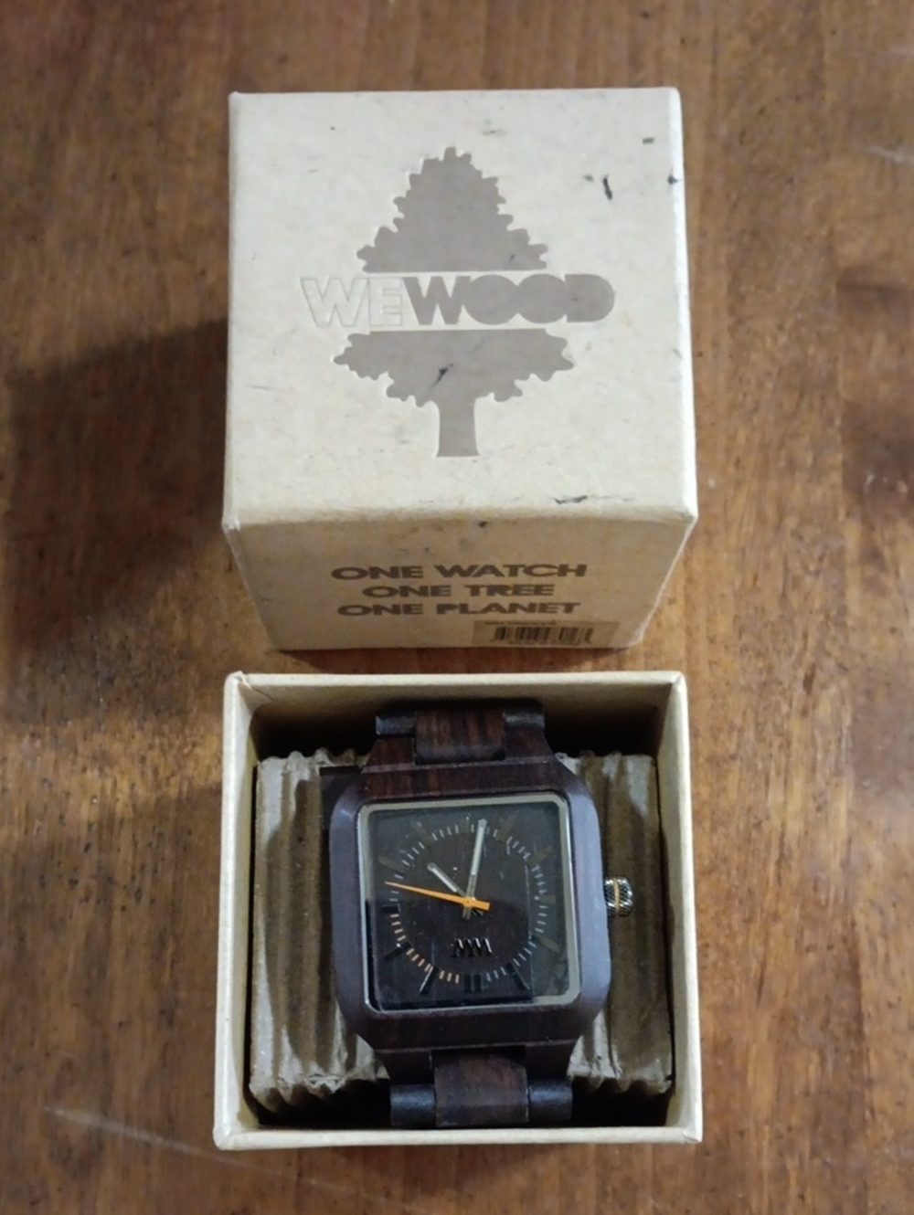 Men's Dark Brown (Mira Chocolate) Wooden Watch - Square Face